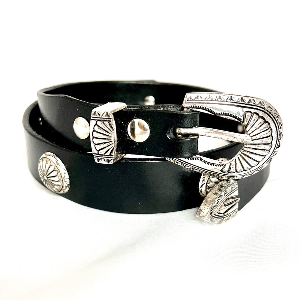 1996 silver tone black belt (A.I. stamped)